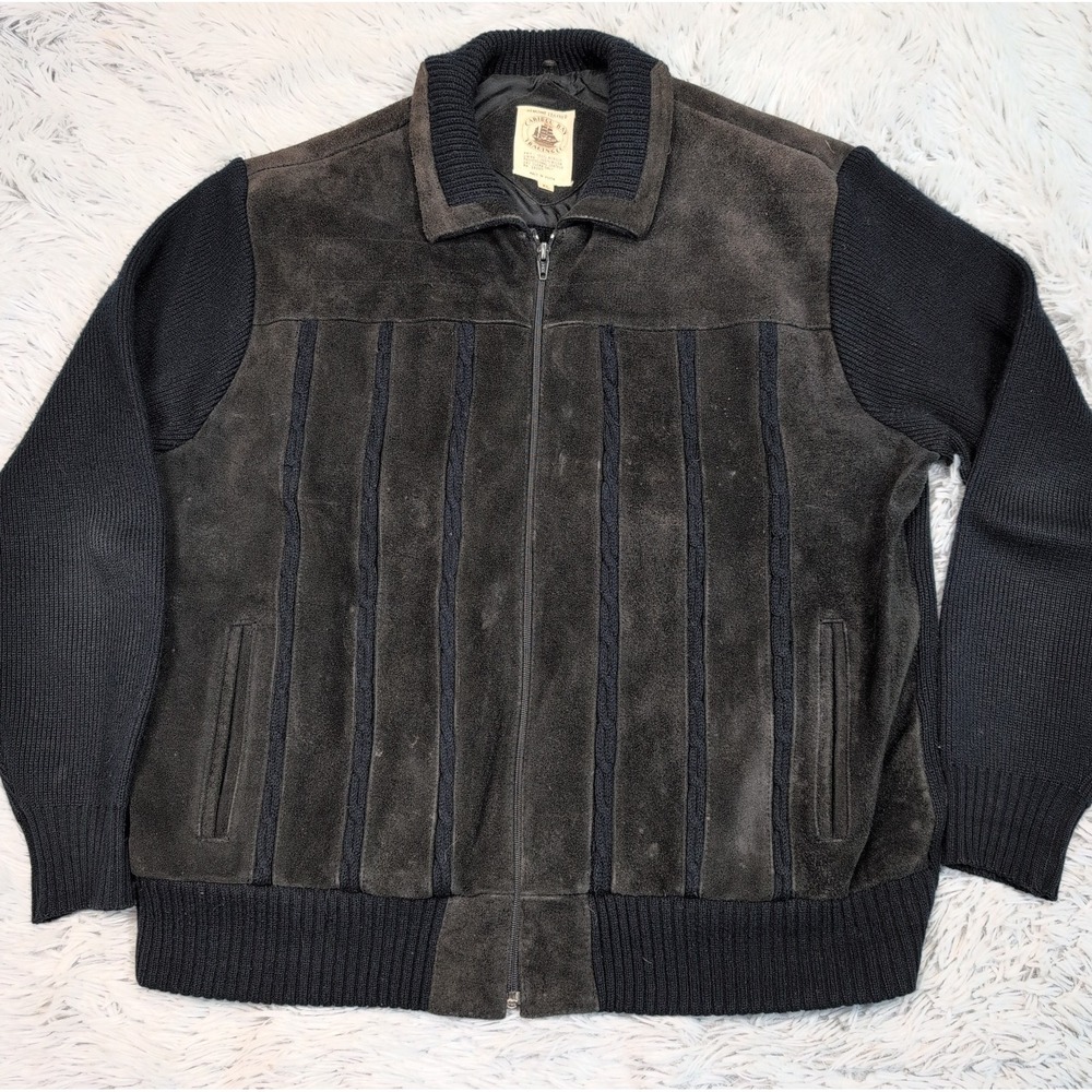 Vintage Caribou Trading Jacket Womensโ XL Black Leather Suede Coat Zip Up Soft